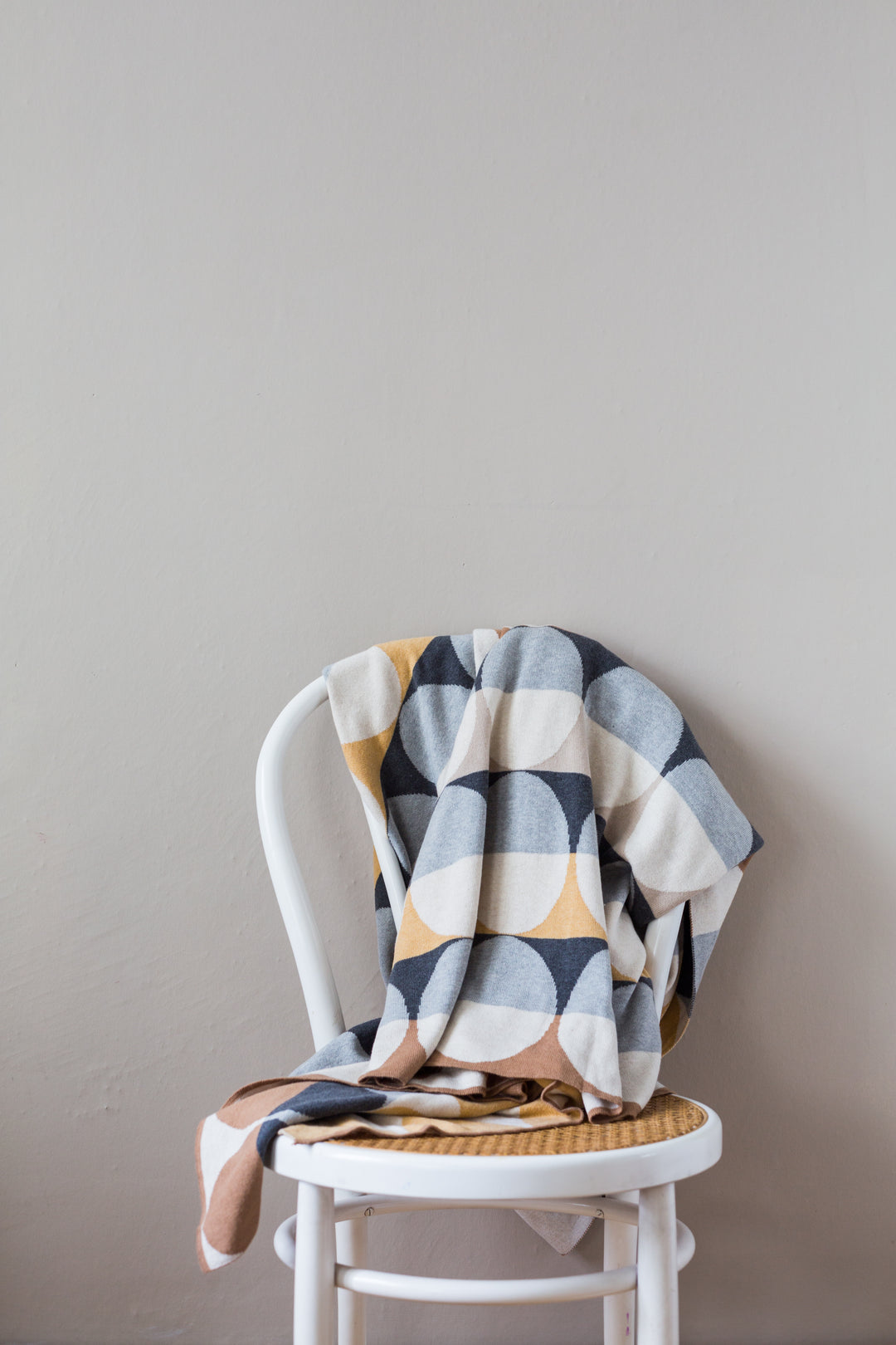 Olivia Blanket Nature, Soft Jacquard Knitted Cotton