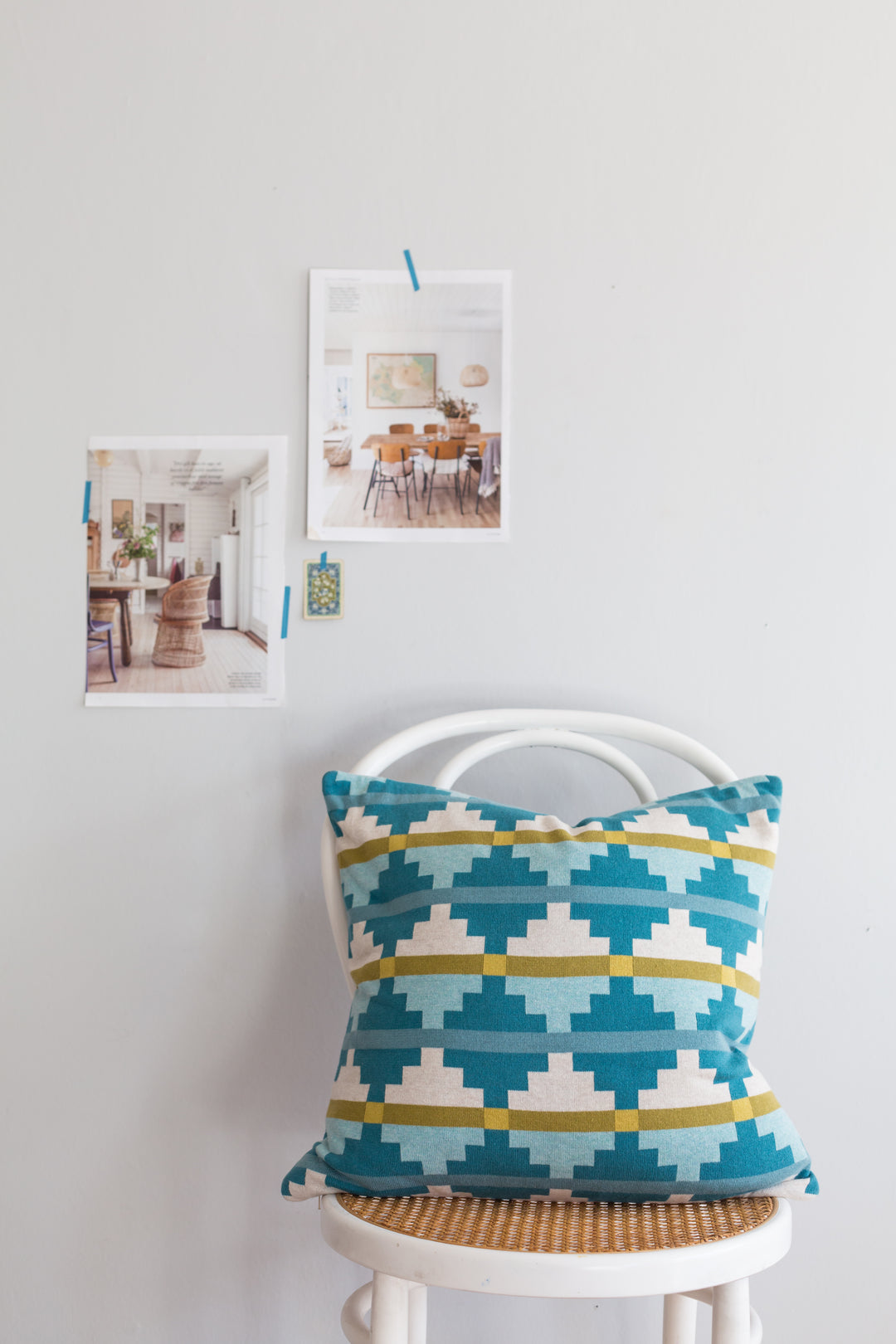 Alf Pillow-Cover Blue, soft jacquard knitted cotton