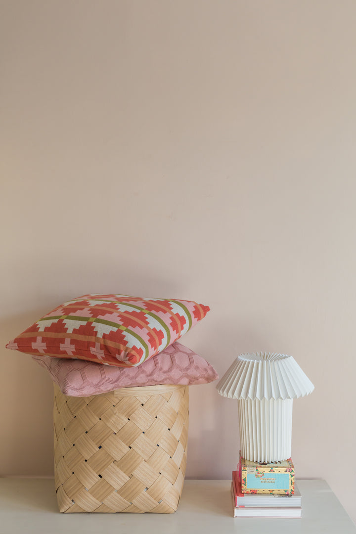 Alf Pillow-Cover Red,  Soft Jacquard Knitted Cotton