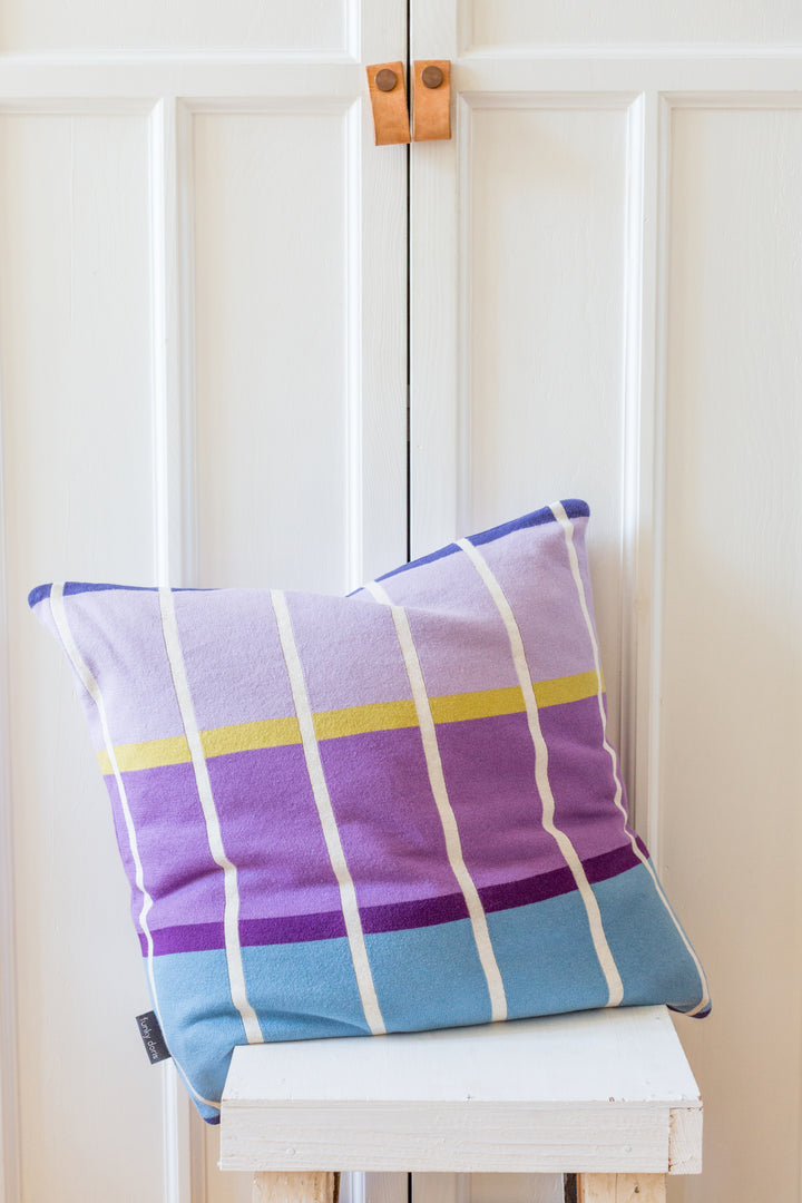 Alvin Pillow Purple, Soft Jacquard Cotton Knit