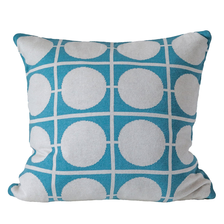 Don Pillow-Cover Petrol, Soft Jacquard Knitted Cotton