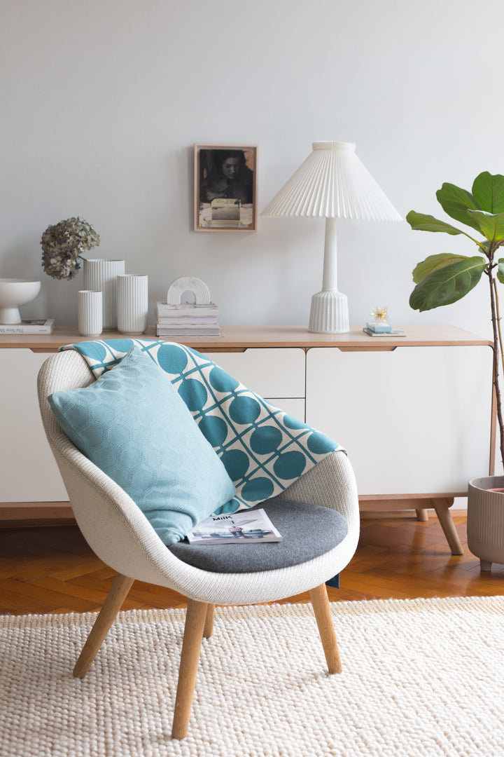 Don Blanket Petrol, Soft Jacquard Knitted Cotton