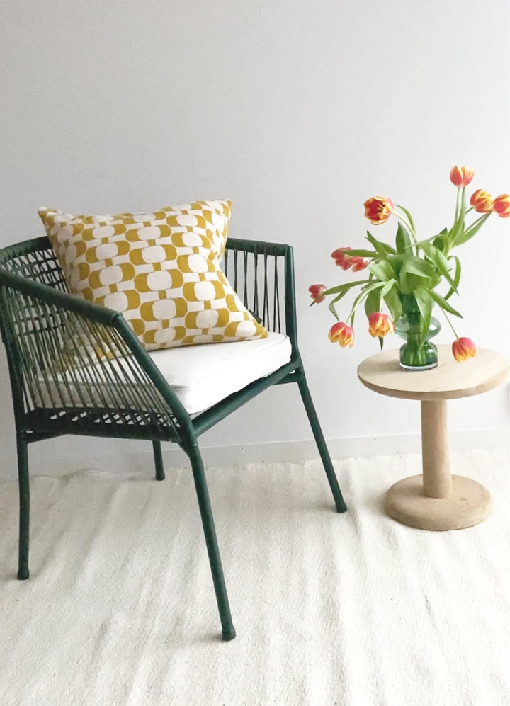 Edith Pillow-Cover Lightolive, Soft Jacquard Knitted Cotton