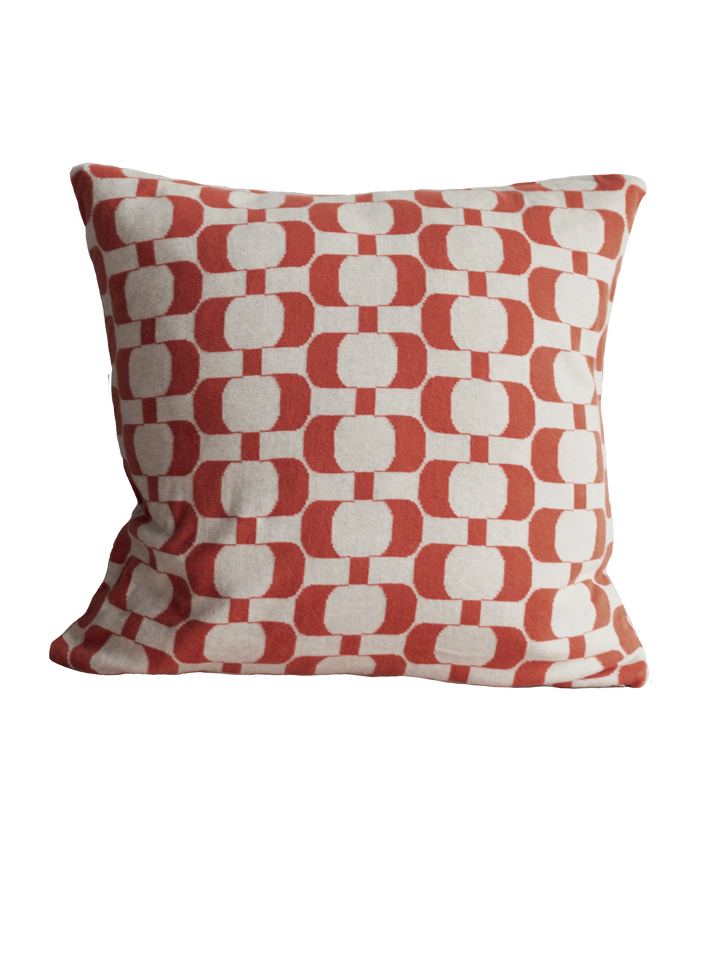 Edith Pillow-Cover Melon, Soft Jacquard Knitted Cotton