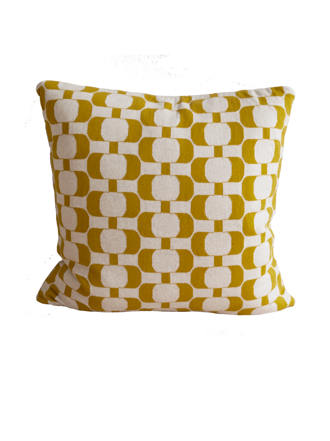 Edith Pillow-Cover Lightolive, Soft Jacquard Knitted Cotton
