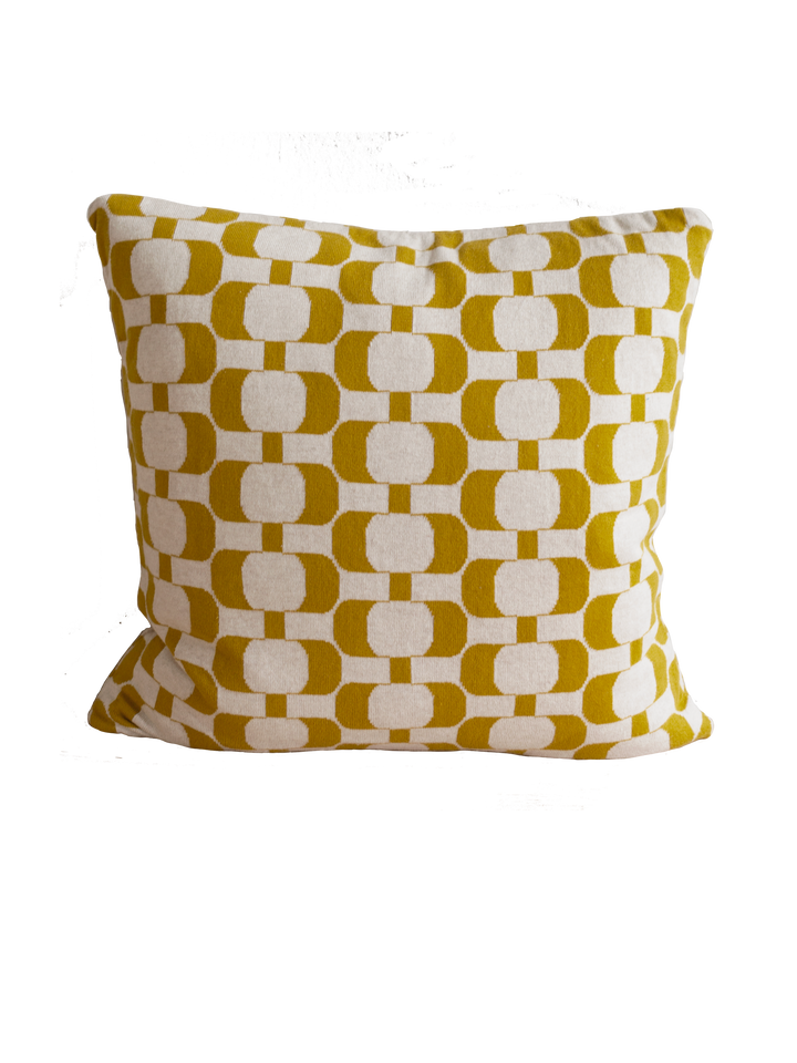 Edith Pillow-Cover Lightolive, Soft Jacquard Knitted Cotton