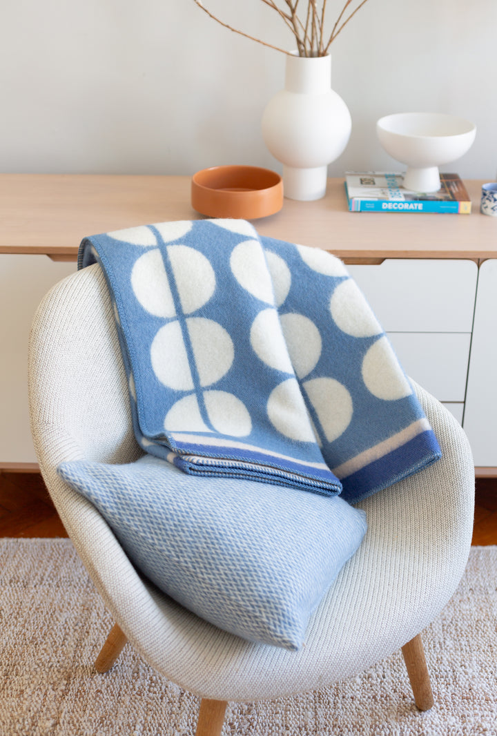 Fanny Wool Pillow-Cover Blue