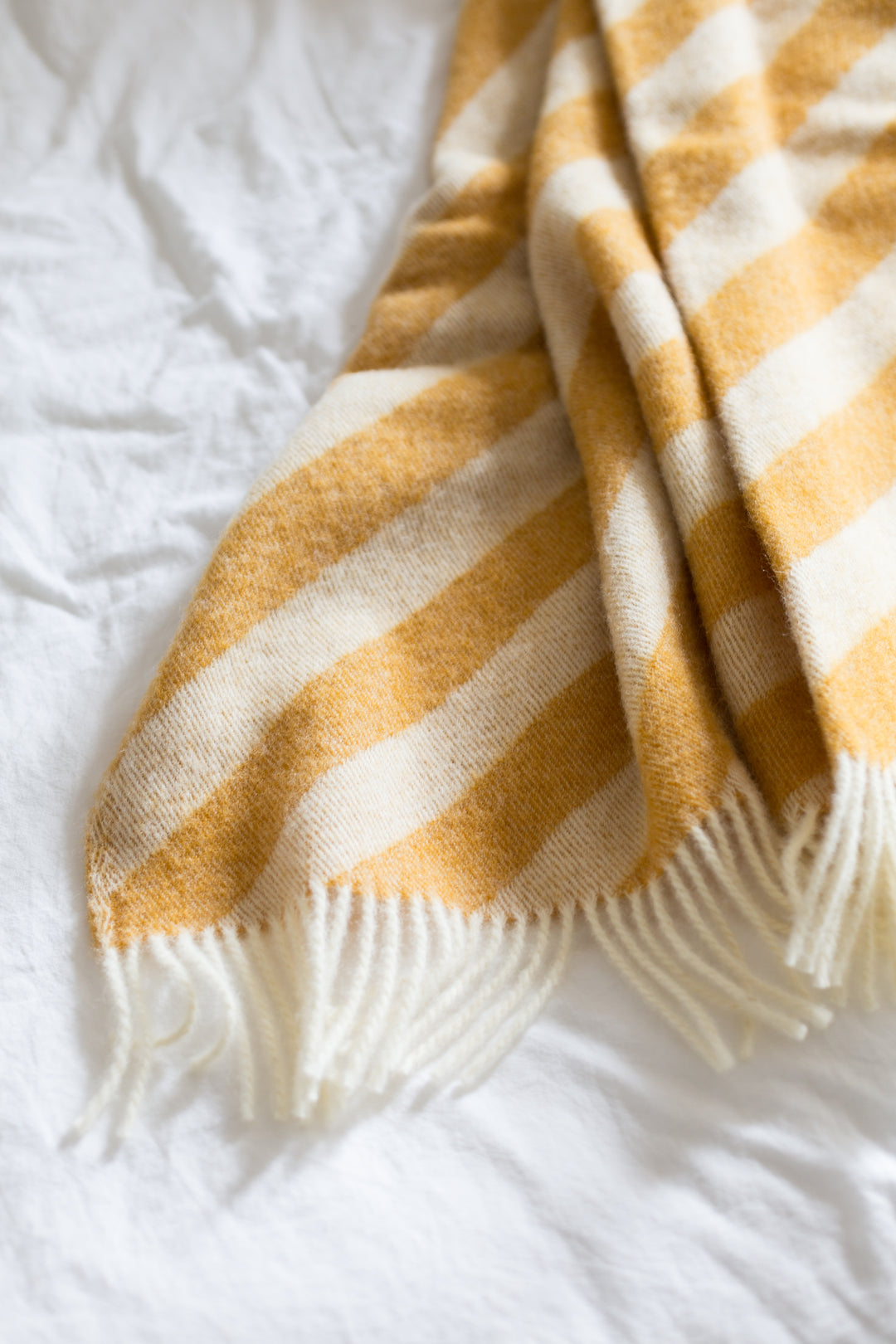 Filip Yellow Lightweight Pure Norwegian Wool Blanket