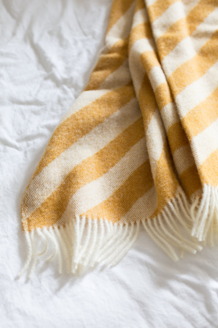 Filip Yellow Lightweight Pure Norwegian Wool Blanket