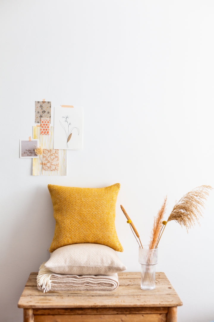 Fanny Wool Pillow-Cover Yellow