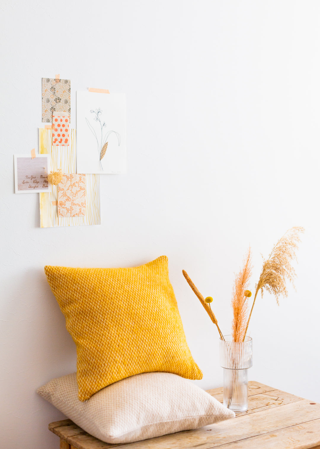 Fanny Wool Pillow-Cover Yellow