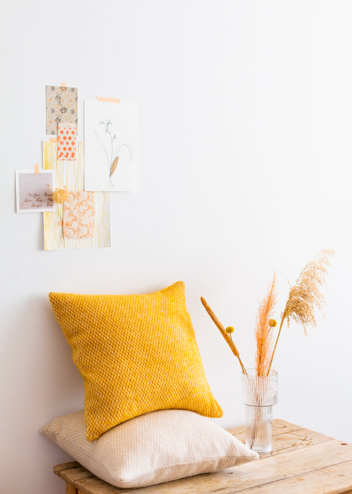 Fanny Wool Pillow-Cover Yellow