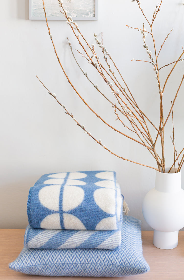 Felix Blue Soft Norwegian Wool Blanket