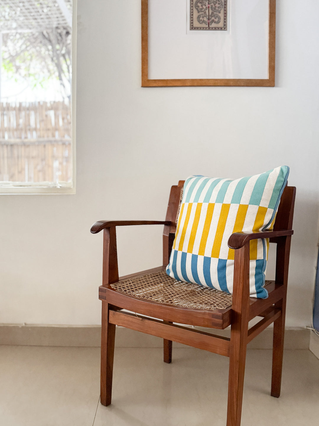 Mojo Pillow-cover Blue, Soft Jacquard Knitted Cotton. Available April 1.st