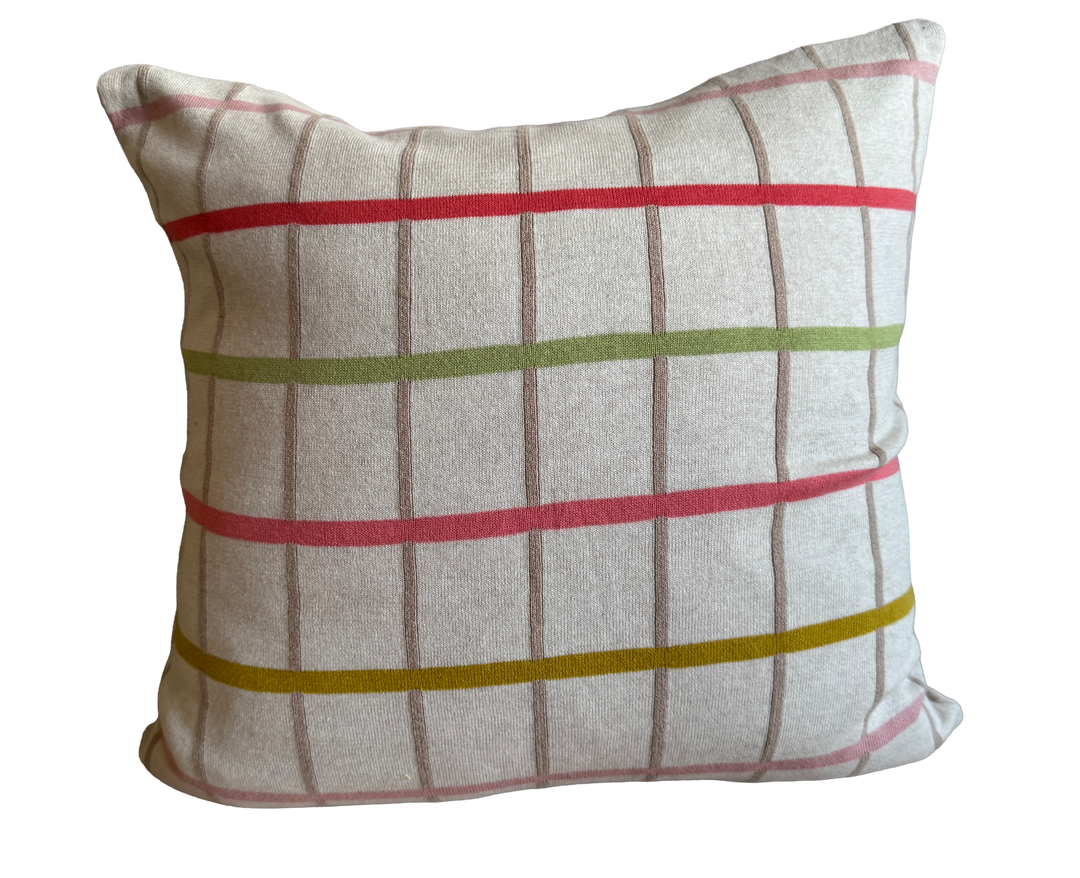 Mina Pillow-Cover Red,  Soft Jacquard Knitted Cotton