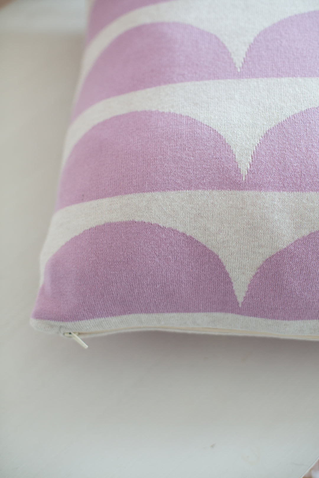 Kamelia Pillow-Cover Purple, Soft Jacquard Knitted Cotton