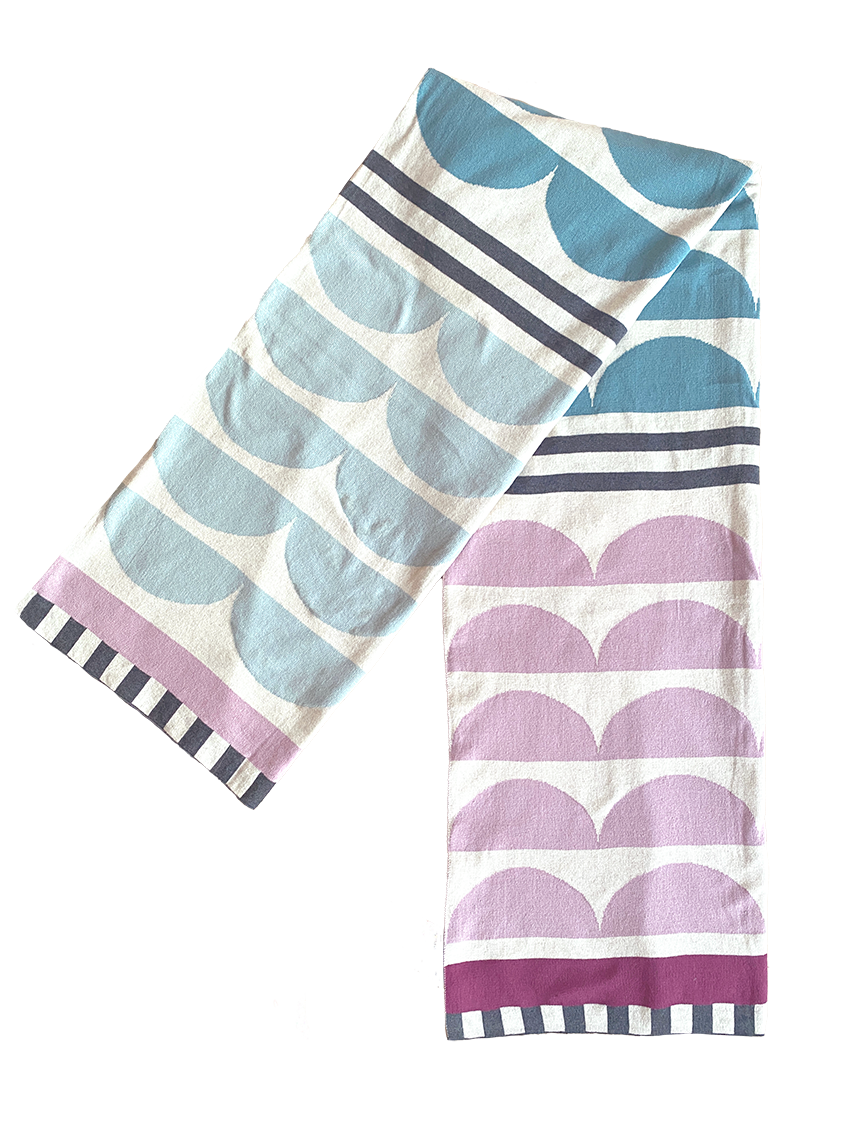 Kamelia Purple Jacquard Throw – Soft Brushed Cotton