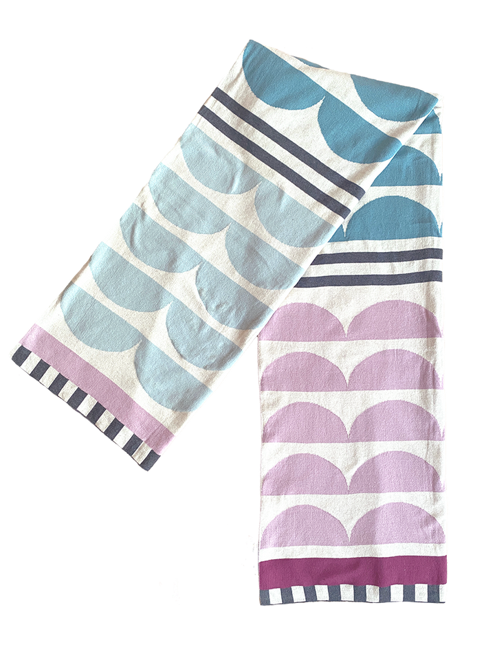 Kamelia Purple Jacquard Throw – Soft Brushed Cotton