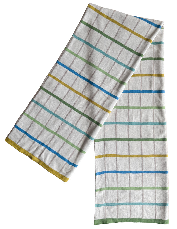 Mina Blue Jacquard Throw – Soft Brushed Cotton