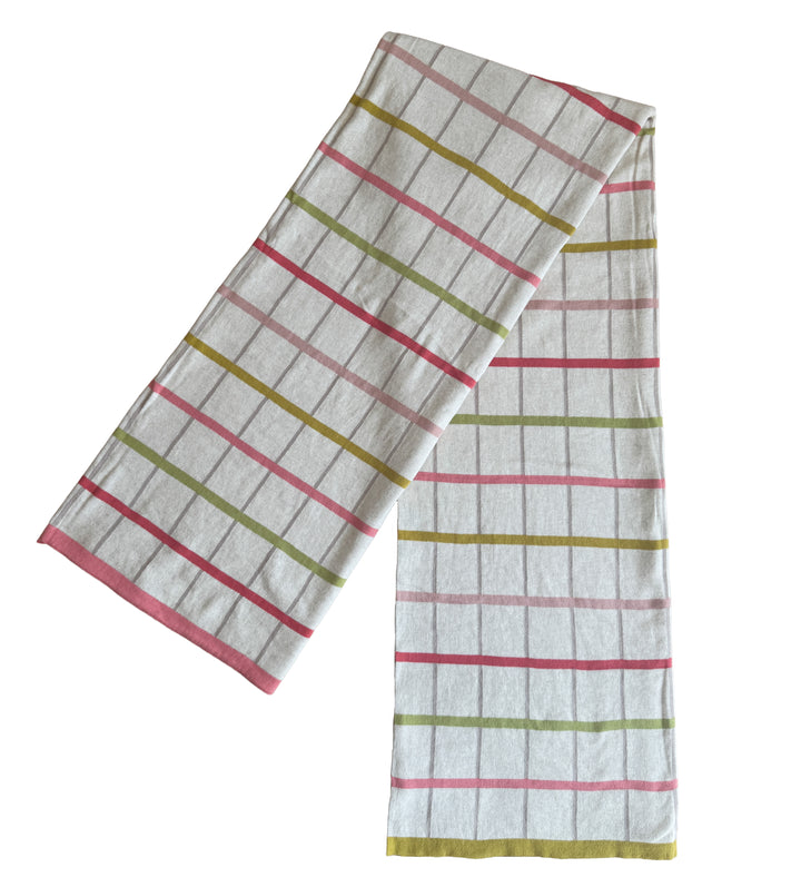 Mina Pink Jacquard Throw – Soft Brushed Cotton