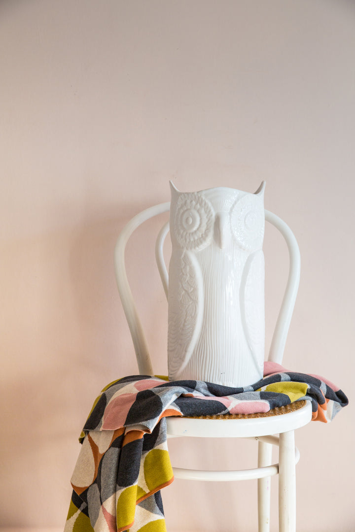 Olivia Blanket Peach, Soft Jacquard Knitted Cotton