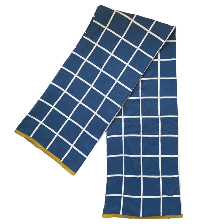 Todden Blanket Blue, Soft Jacquard Knitted Cotton