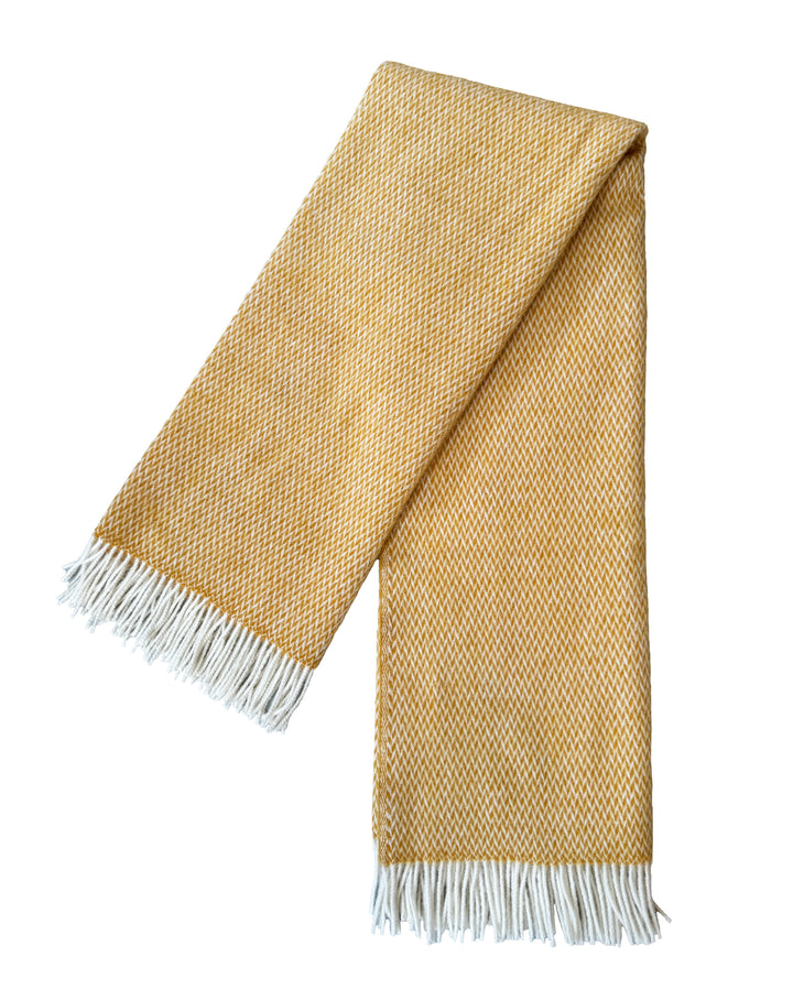 Fanny Wool Blanket Yellow, Lightweight Pure Norwegian Wool