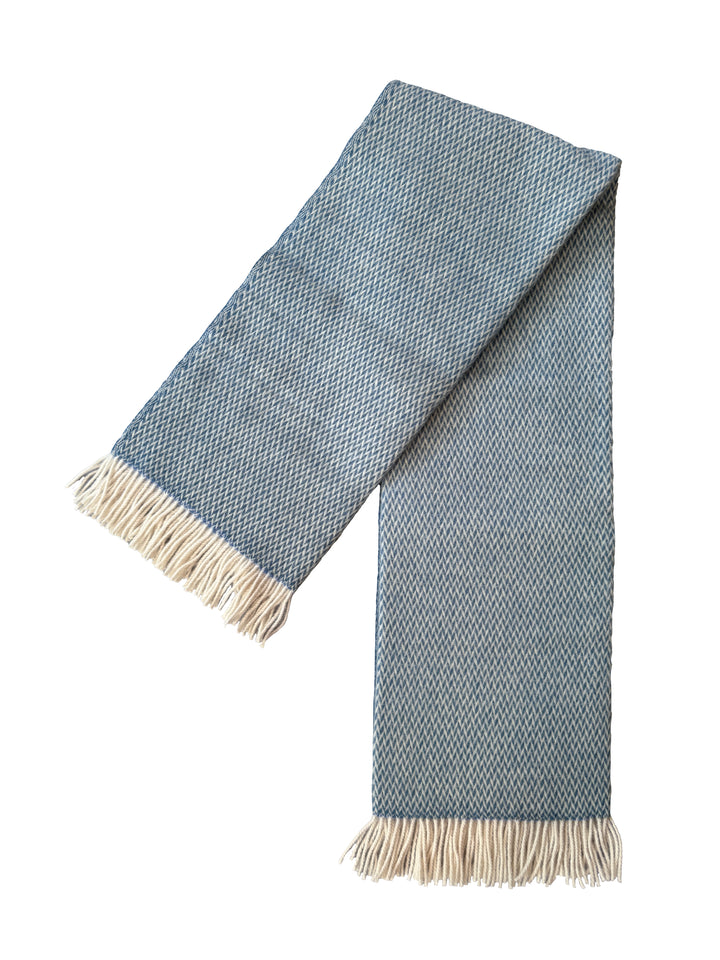 Fanny Blue Soft  Lightweight Pure Norwegian Wool Blanket