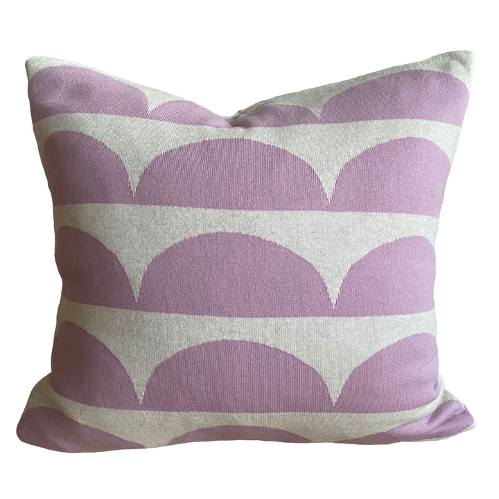 Kamelia Pillow-Cover Purple, Soft Jacquard Knitted Cotton