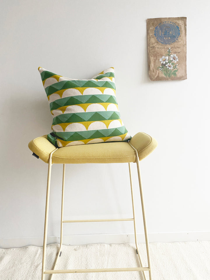 Toby Pillow-Cover Green, Soft Jacquard Knitted Cotton