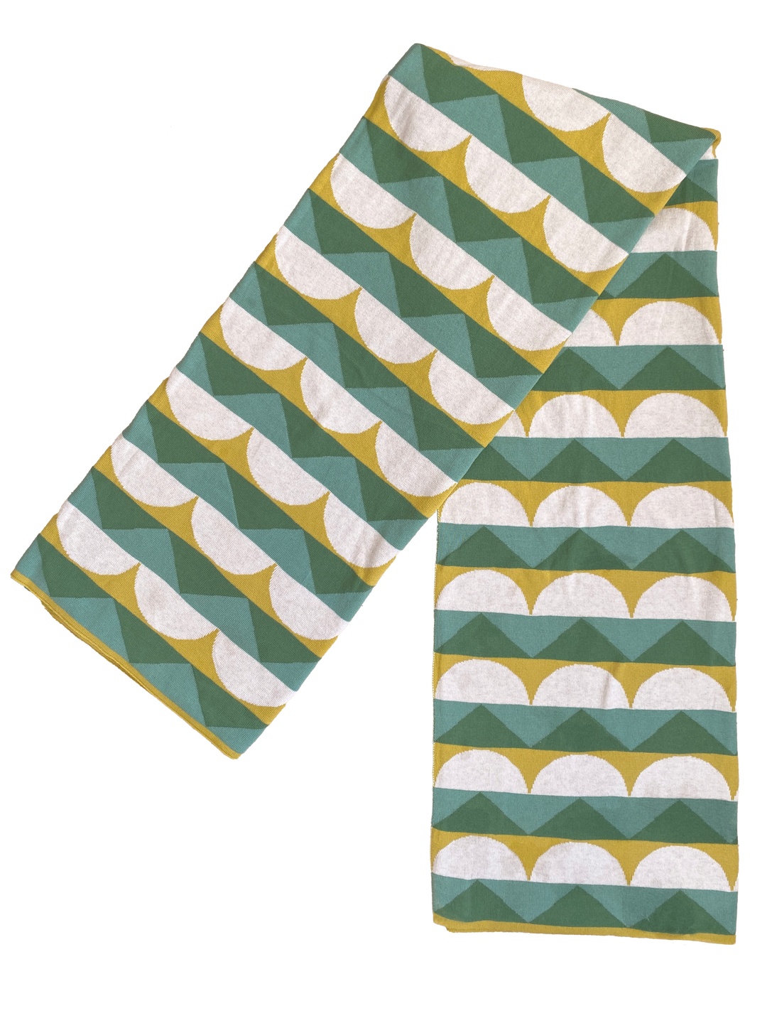 Toby Blanket Green, Soft Jacquard Knitted Cotton