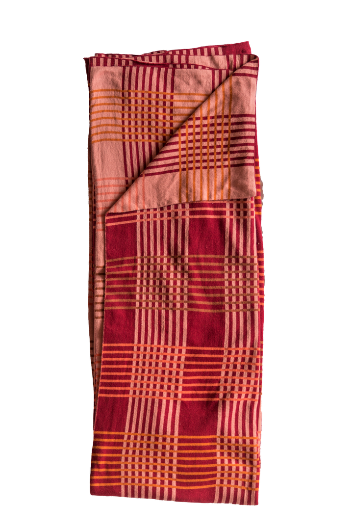 Ruth Blanket Red soft jacquard knitted cotton