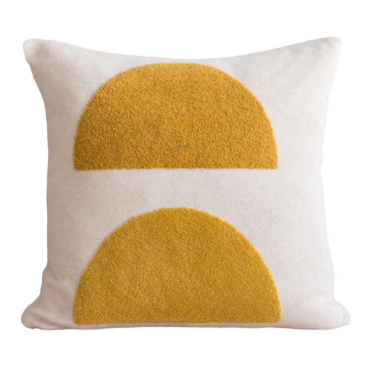 Mona Pillow Yellow, Punch Needle Embroidery